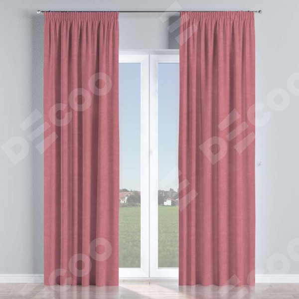 Комплект штор на тесьме «Карандаш», софт однотонный розовый