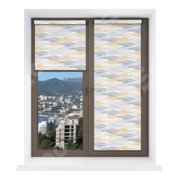 Рулонная штора Мини с принтом Полосатая волна