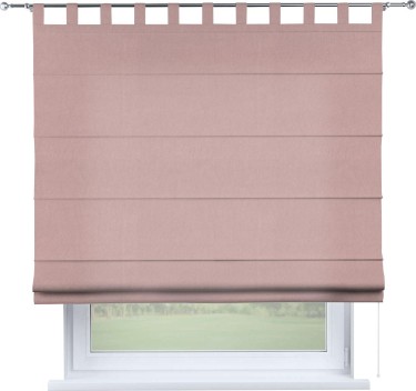 Римская штора на петлях «Кортин», ткань вельвет розовая пудра