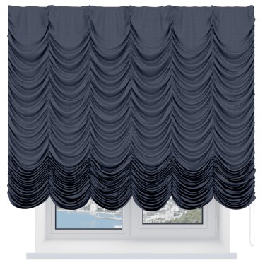 Французская штора «Кортин», софт однотонный графит