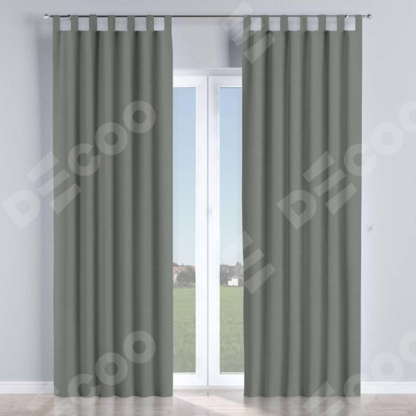 Комплект штор на петлях блэкаут однотонный тёмно-серый
