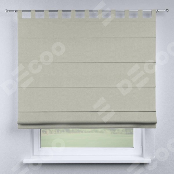 Римская штора на петлях «Кортин», ткань лён димаут, светло-серый