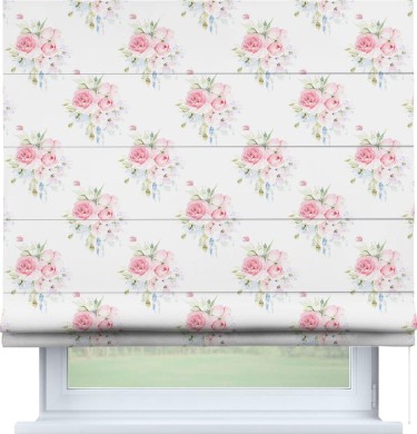 Римская штора «Кортин» для проема «Нежный розарий»