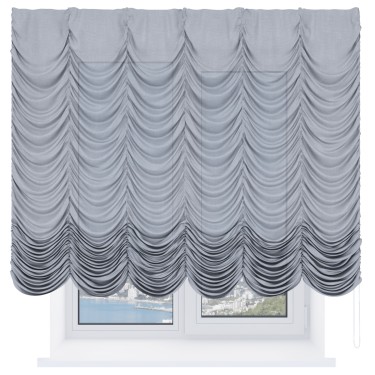 Французская штора «Кортин», лён серый