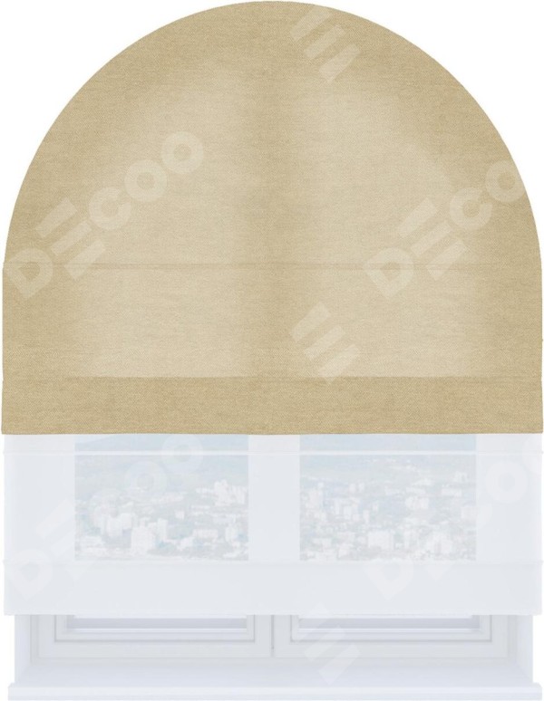 Римская штора «Кортин» день-ночь для арочного проёма, ткань вельвет бежевый