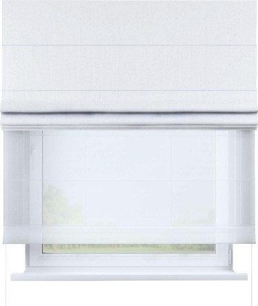 Римская штора «Кортин» день-ночь, ткань лён белоснежный