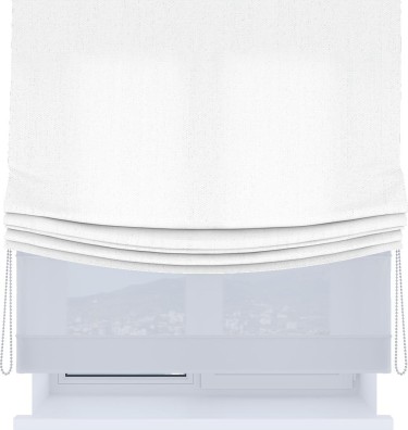 Римская штора «Кортин», лён белоснежный, день-ночь с мягкими складками