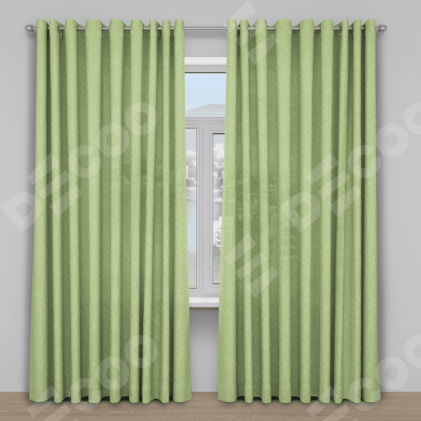 Комплект штор 2шт, лён, цвет зеленый, размер от 40 см
