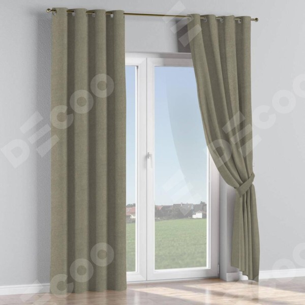 Комплект штор на люверсах лён блэкаут шампань