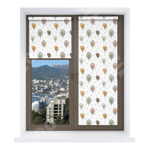 Рулонная штора Мини с принтом Простые деревья