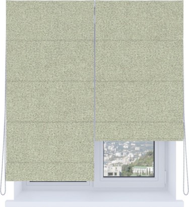 Римская штора «Кортин», система «Комфорт», лён блэкаут серо-бежевый